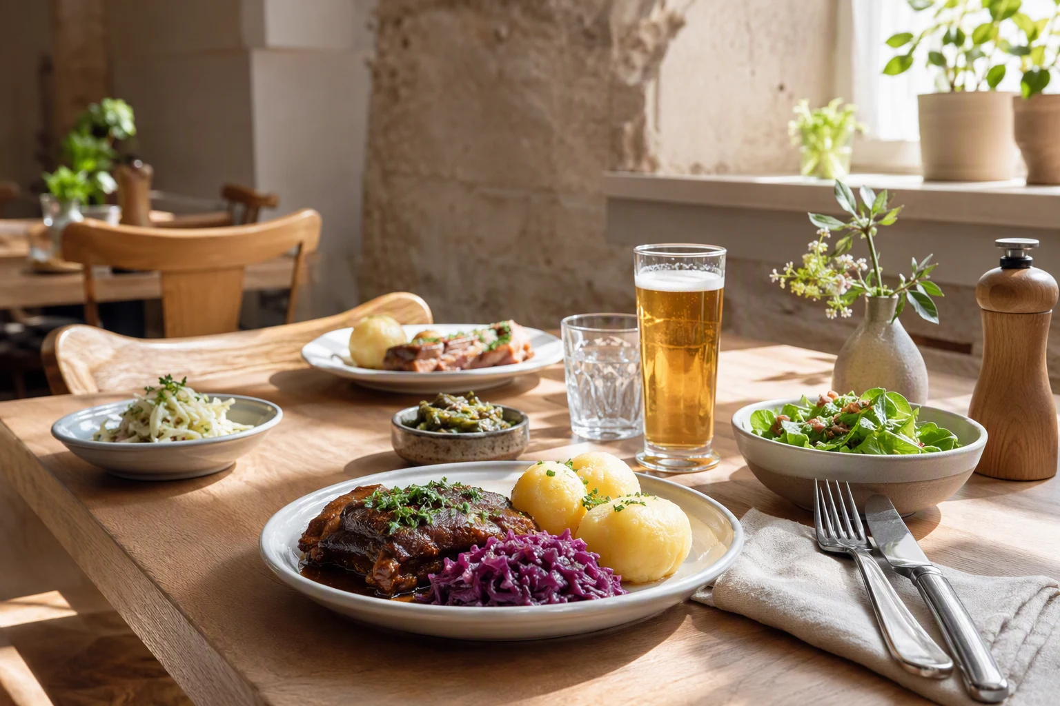Redaktionelles Symbolbild: Gaststätte und Mittagstisch: bürgerliche Küche einordnen